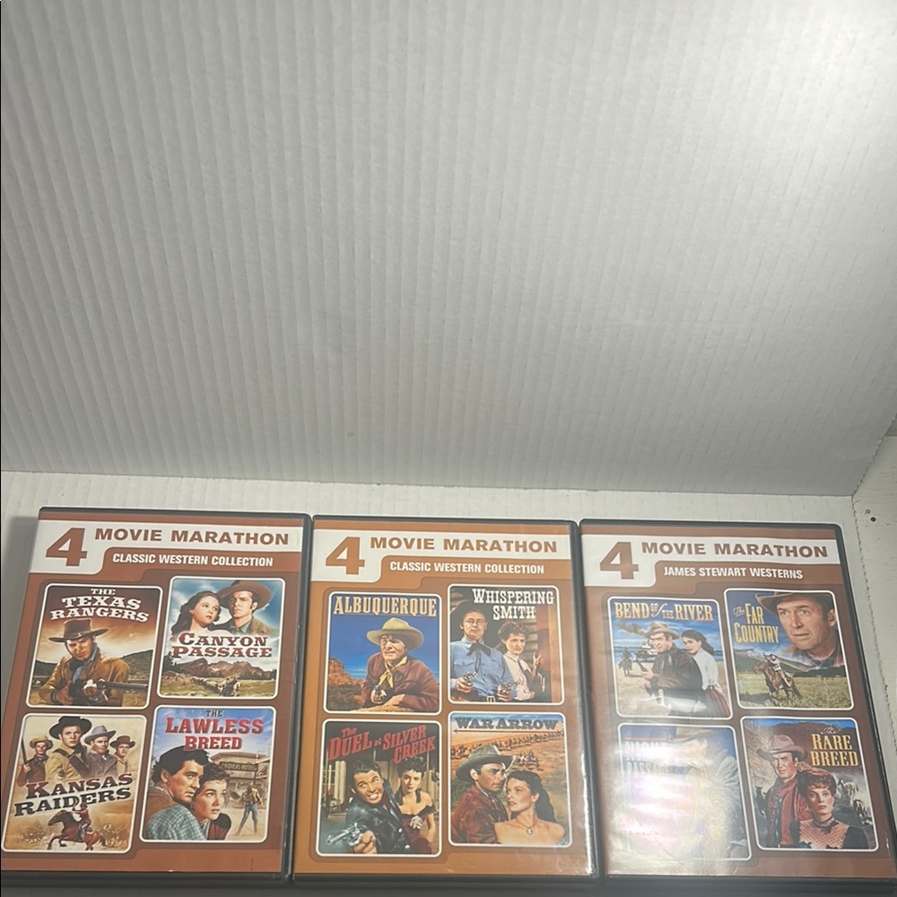 Lot of (3) 4 Movie Marathon Classic Western Collection DVD’s